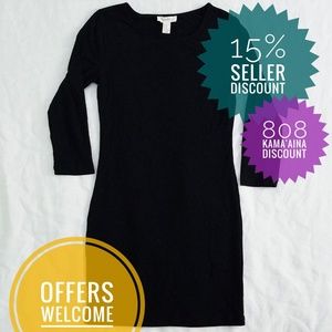 F21 Bodycon Mini Dress (M) in Black